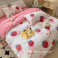 Strawberry jam bed sheet cover bedding pillowcase set